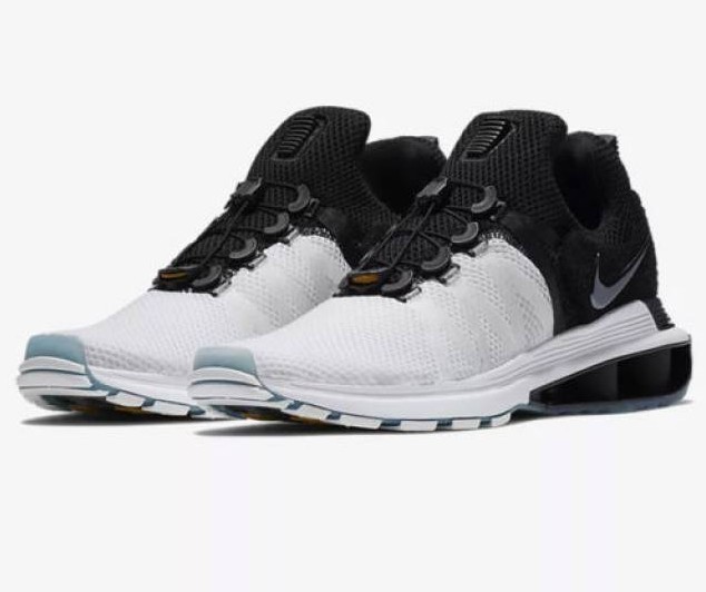 nike shox white black